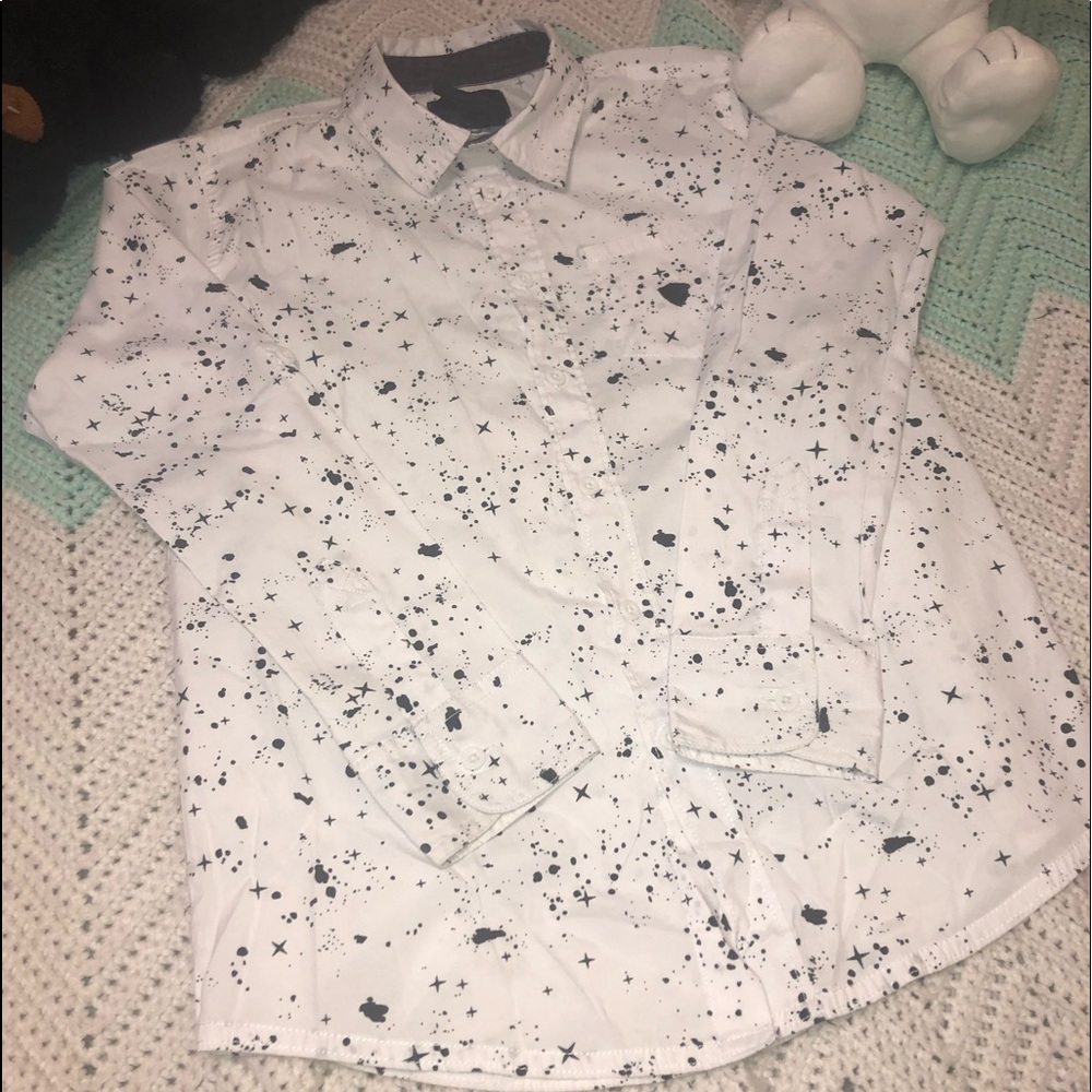 White and Black Boys Button Down